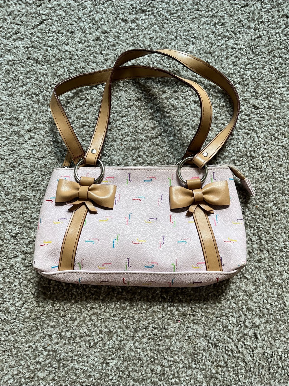 Vintage Y2K Limited Too "J" Monogram Pink Faux Leather Shoulder Bag
